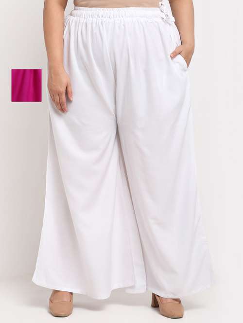 pack of 2 solid flared palazzo - 20179094 -  Standard Image - 0