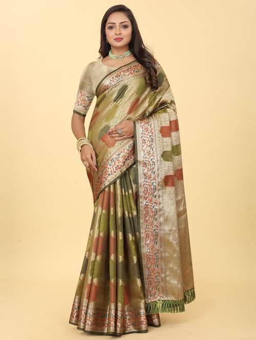 women's self design multi colored saree with blouse - 20182123 - Standard Image - 0