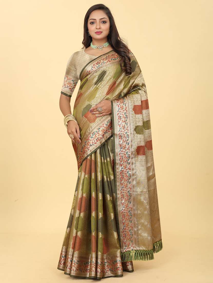 women's self design multi colored saree with blouse - 20182123 - Zoom Image - 0