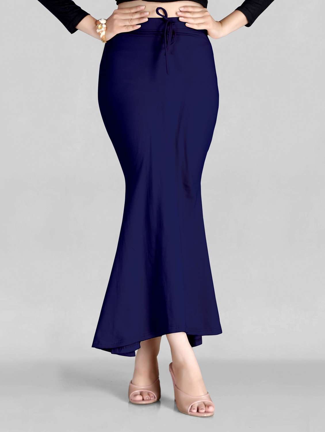 solid fish cut saree shapewear