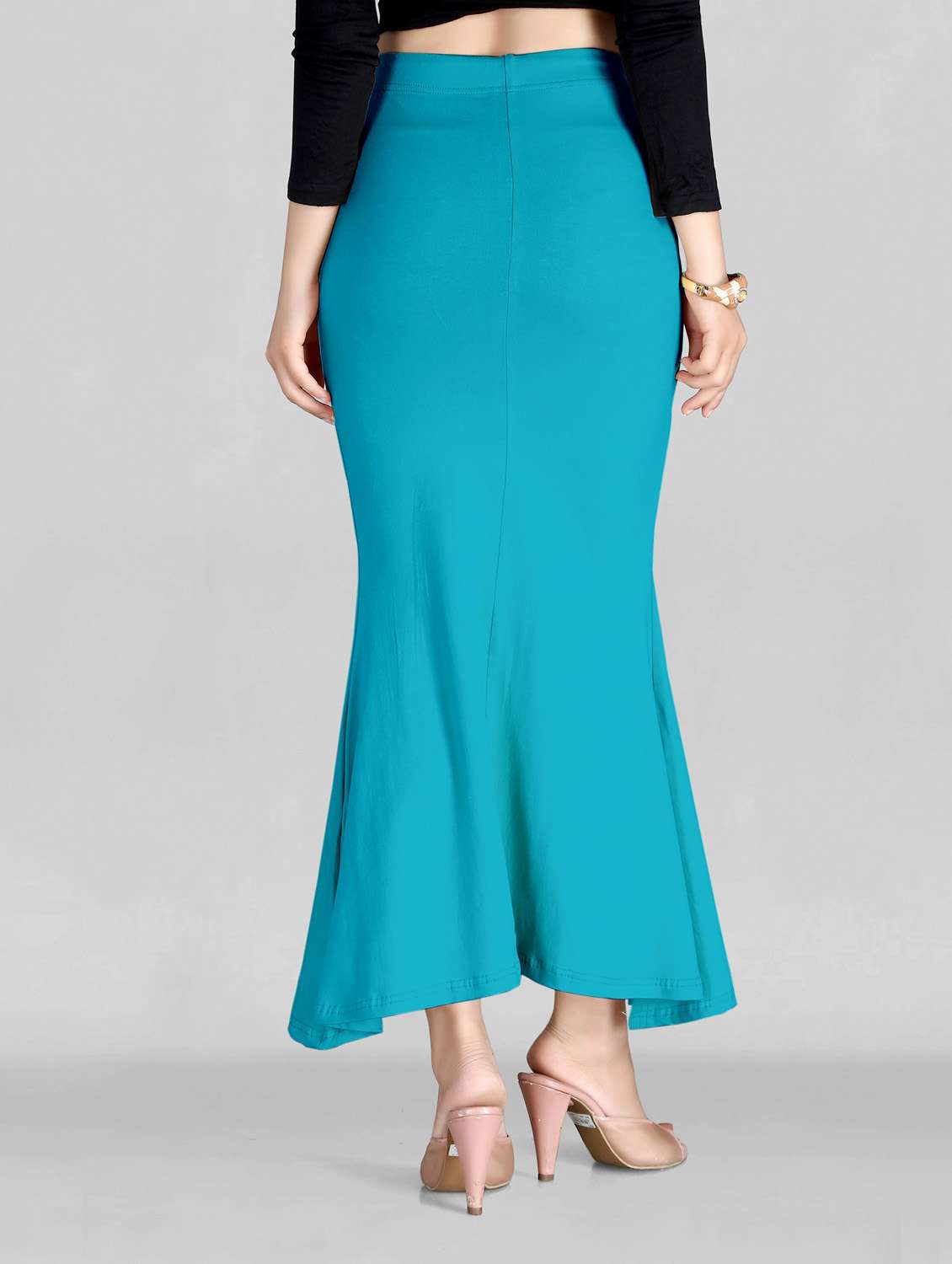 solid fish cut saree shapewear - 20183287 - Standard Image - 3