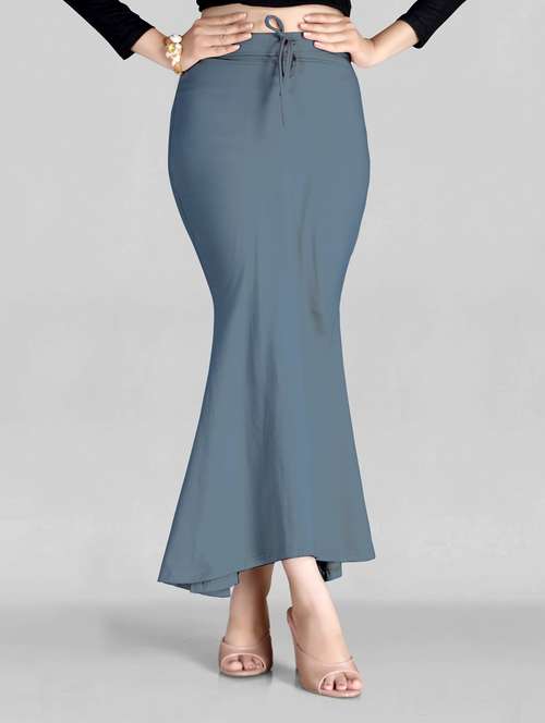 solid fish cut saree shapewear