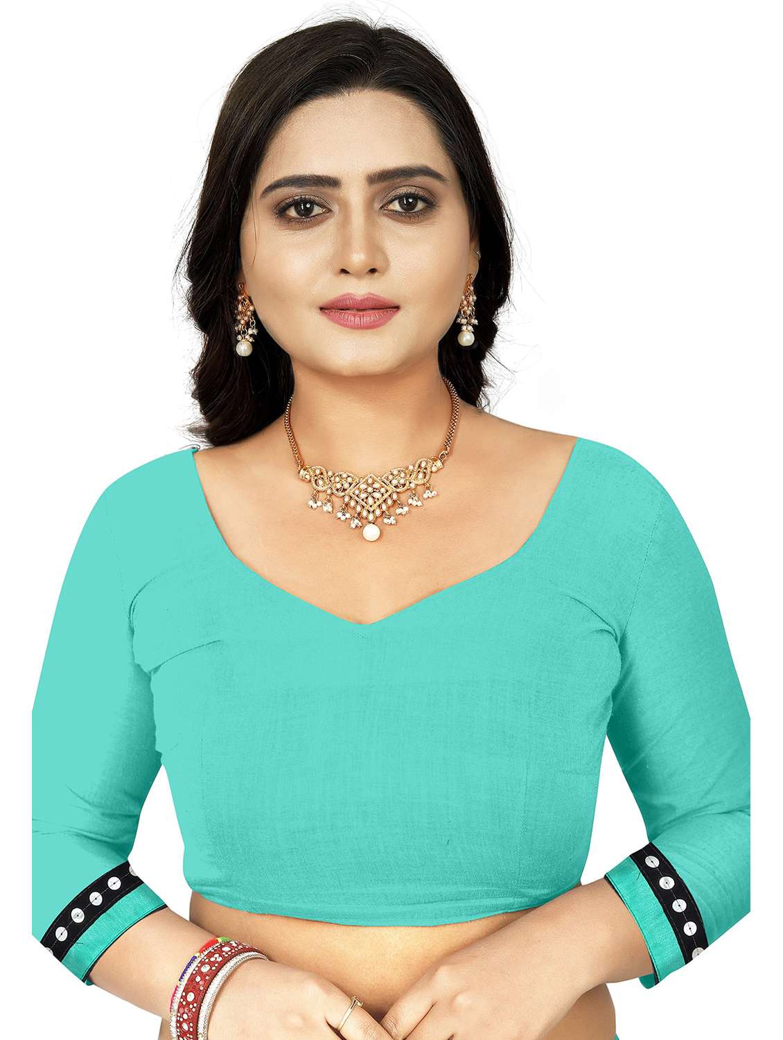 women's saree combo with blouse - 20183640 -  Standard Image - 5