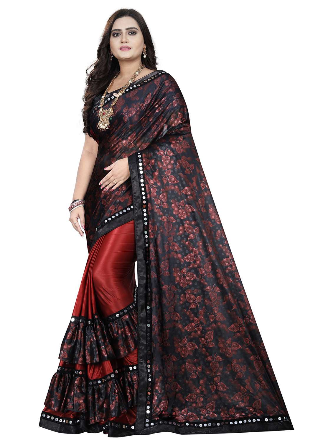 pack of 2 self design woven saree with blouse - 20183732 -  Standard Image - 3