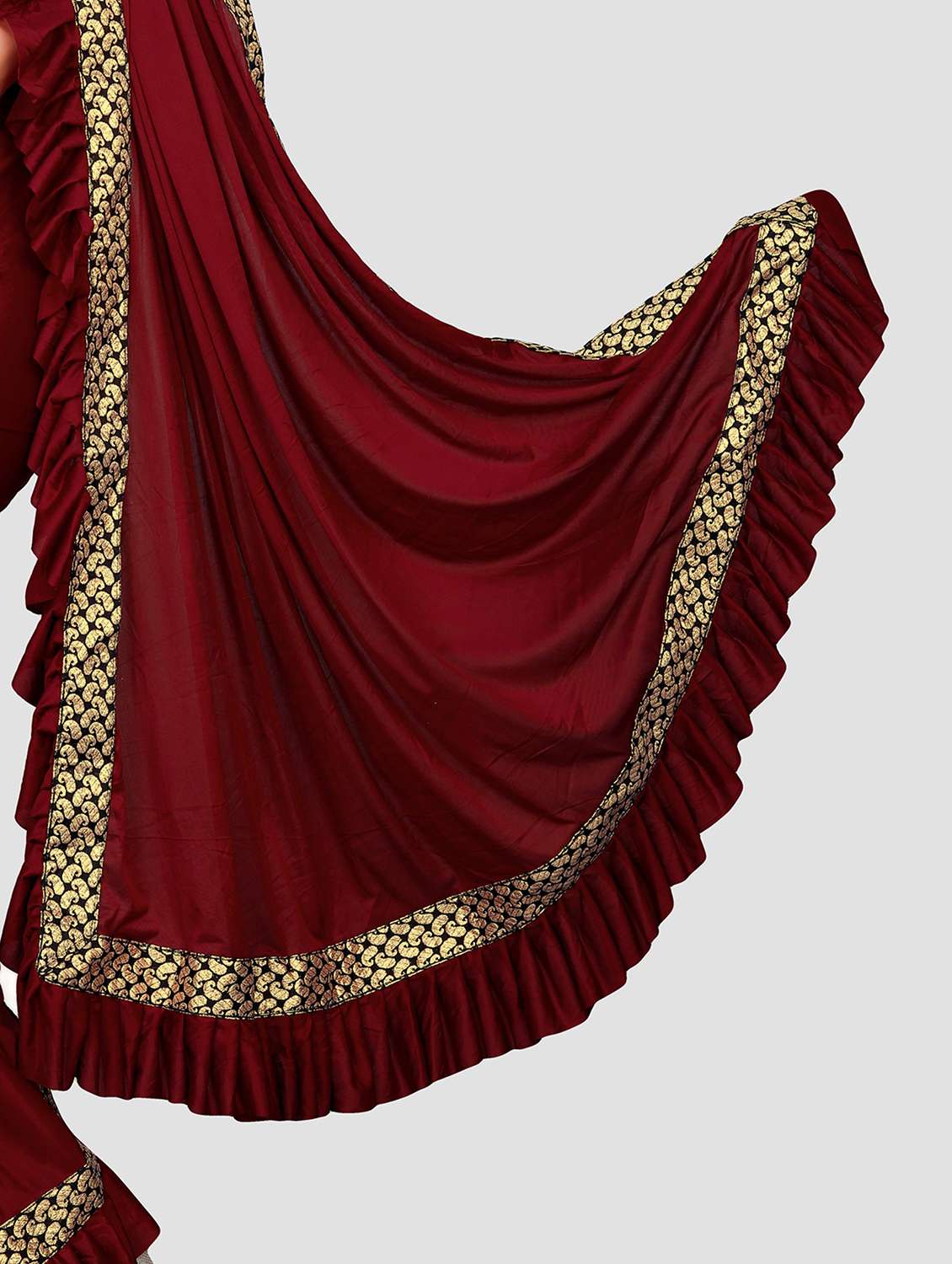 women's bordered red colored saree with blouse - 20183808 -  Standard Image - 5