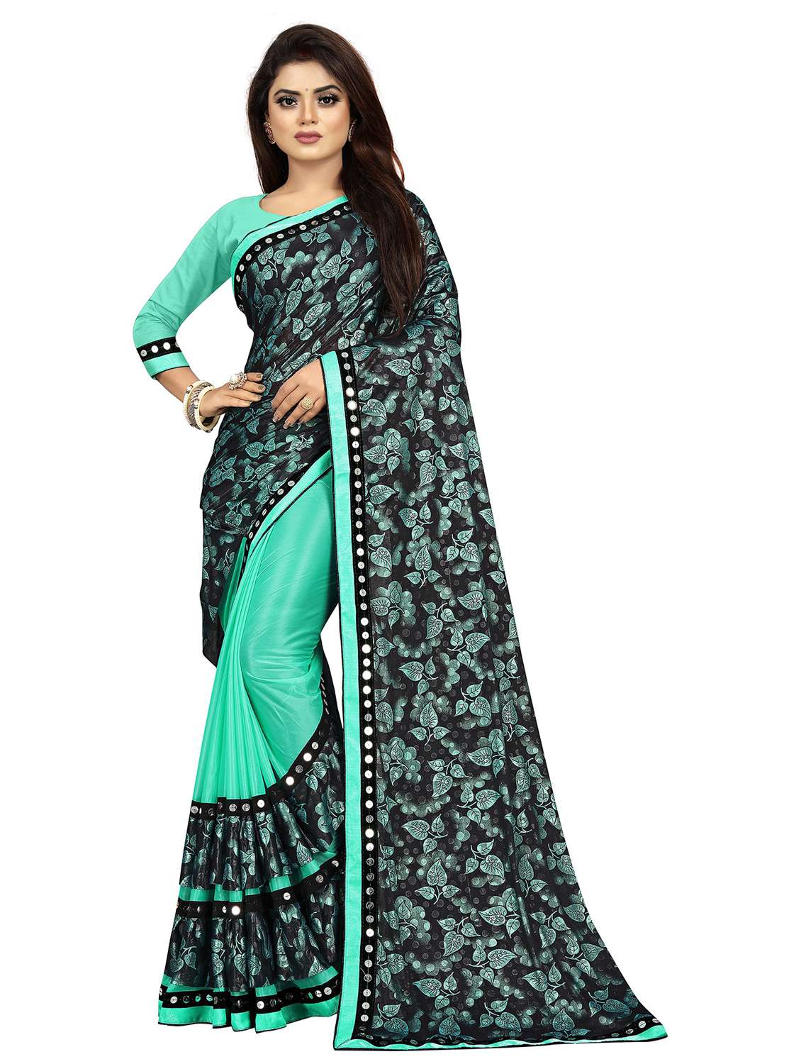 Women's Self Design Multi Colored Saree With Blouse - 20183822 -  Standard Image - 3