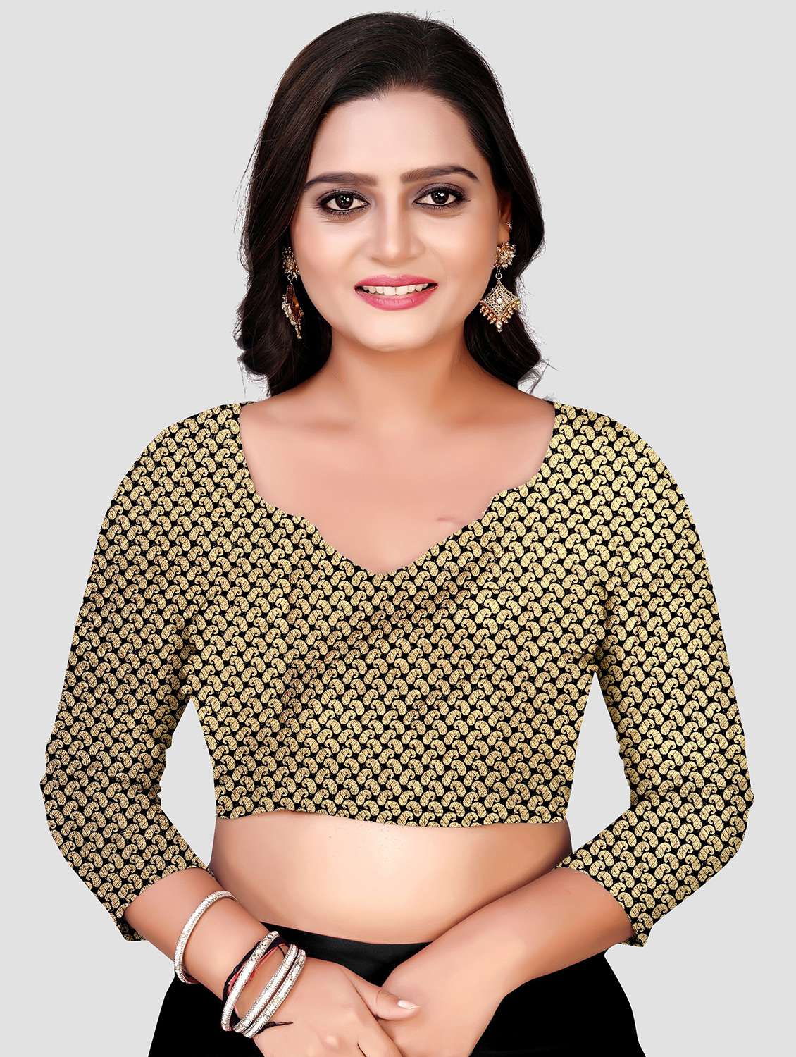 women's bordered royal blue colored saree with blouse - 20183844 -  Standard Image - 3