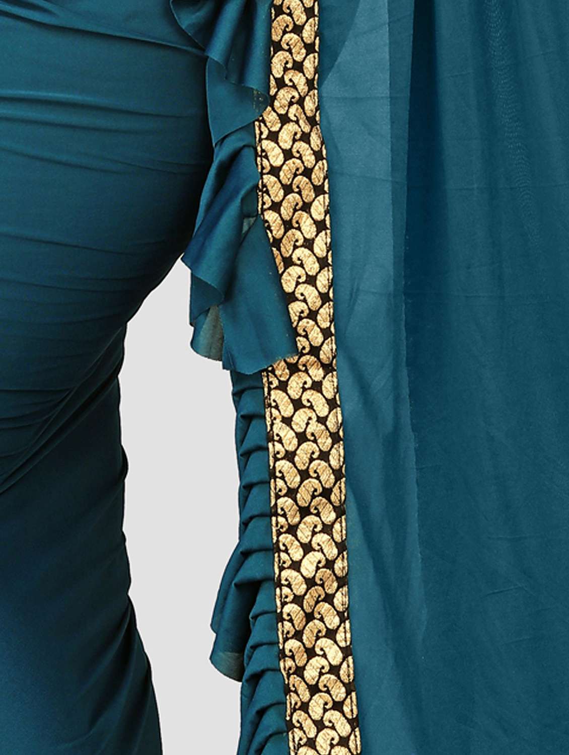 women's bordered royal blue colored saree with blouse - 20183844 -  Standard Image - 5