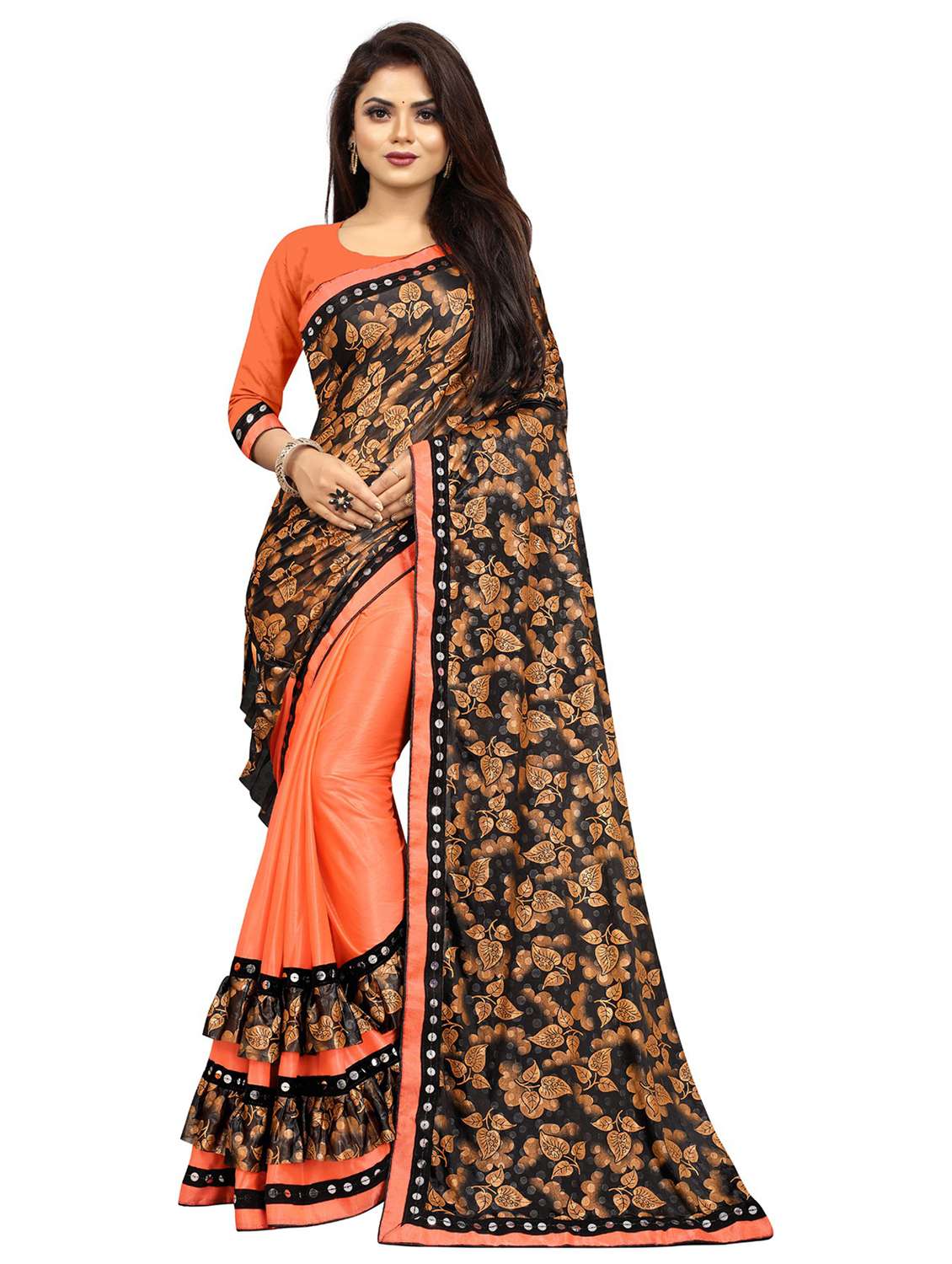 women's saree combo with blouse - 20183902 -  Standard Image - 3