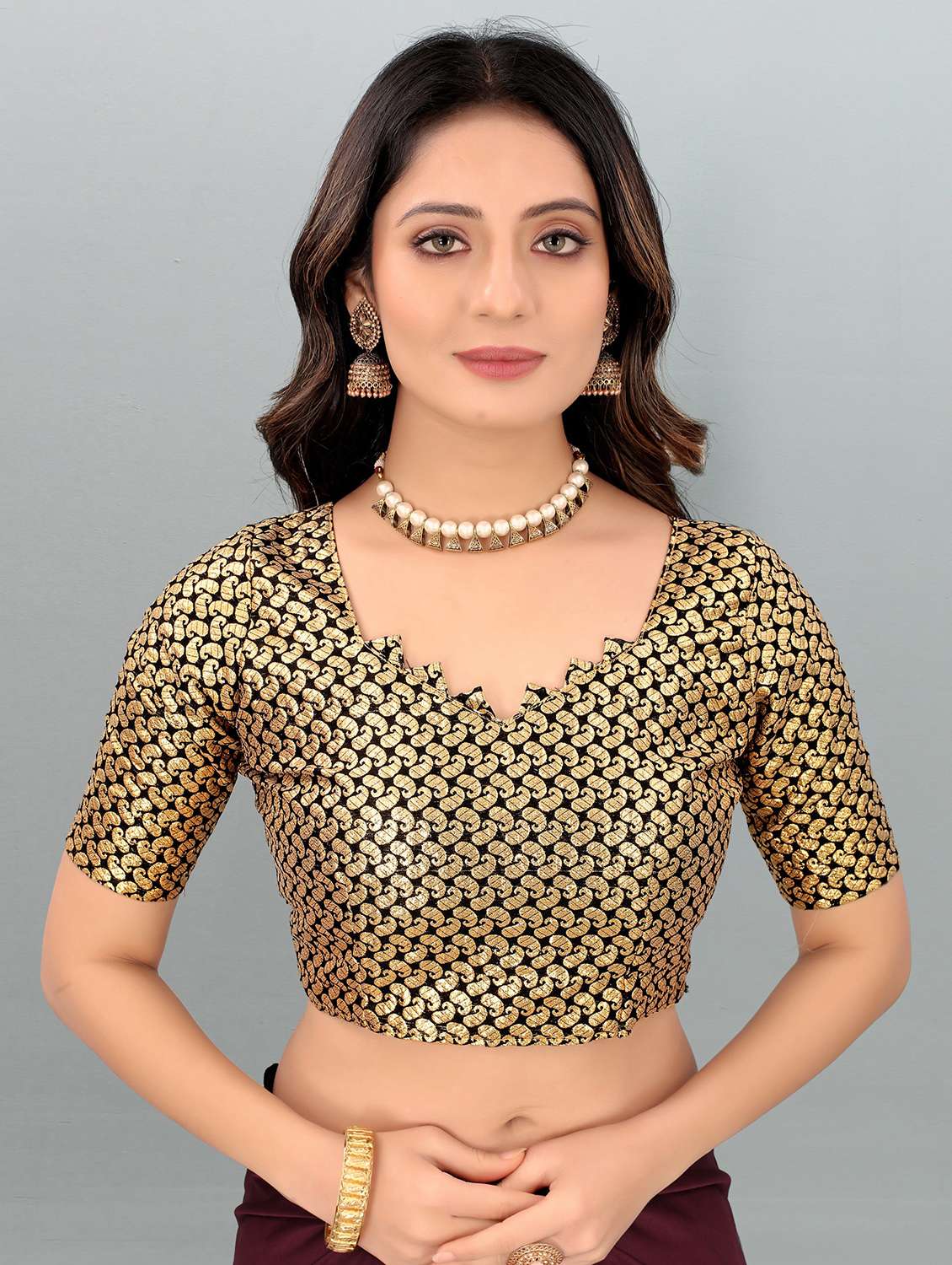 women's bordered magenta colored saree with blouse - 20183903 -  Standard Image - 3