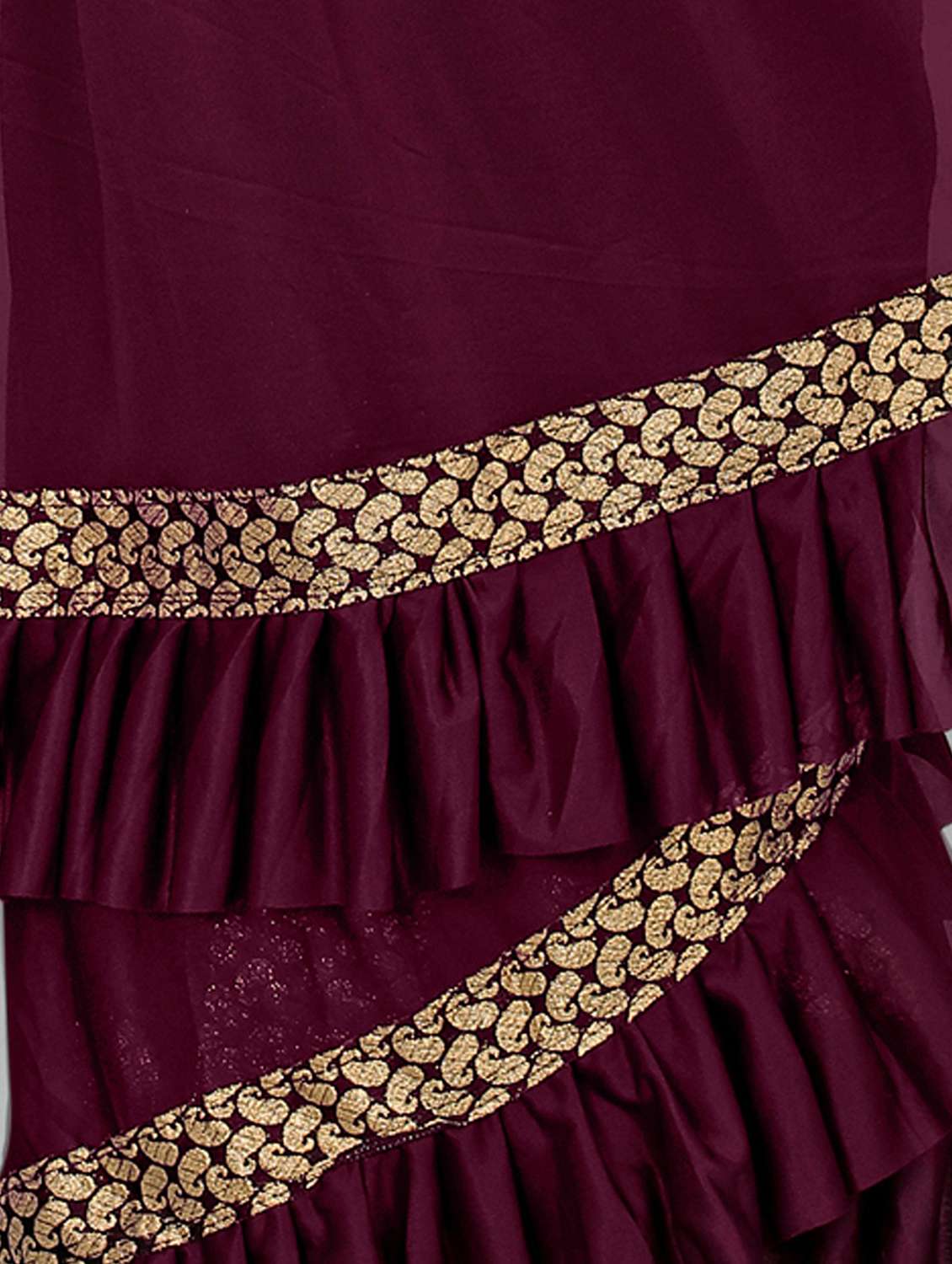 women's bordered magenta colored saree with blouse - 20183903 -  Standard Image - 5