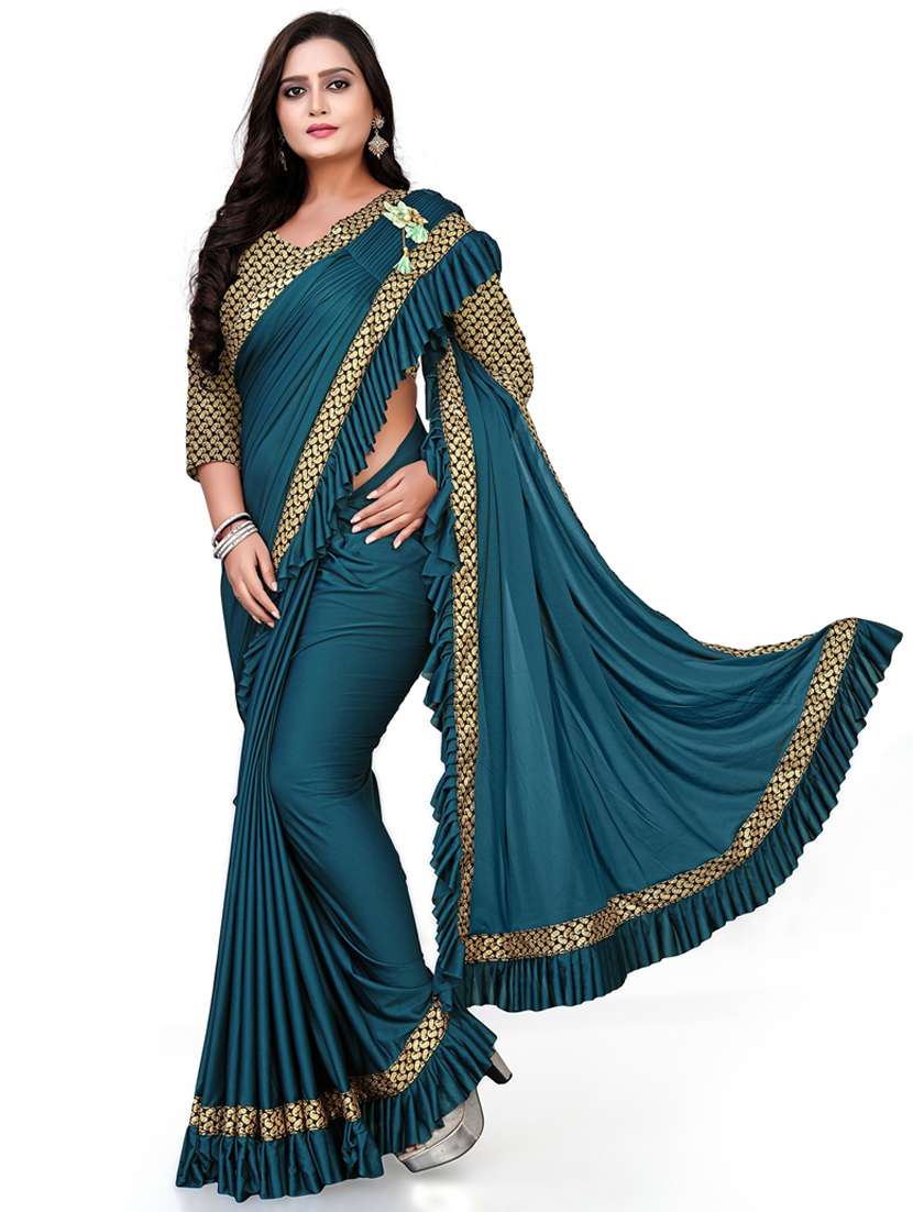 Women's Bordered Multi Colored Saree With Blouse - 20183972 -  Standard Image - 3