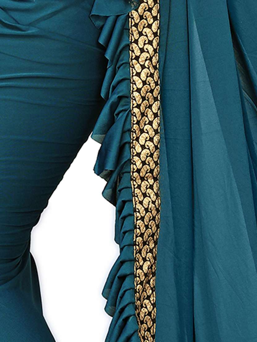 Women's Bordered Multi Colored Saree With Blouse - 20183972 -  Standard Image - 5