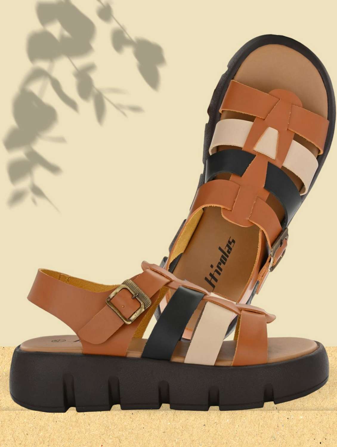 tan back strap sandal