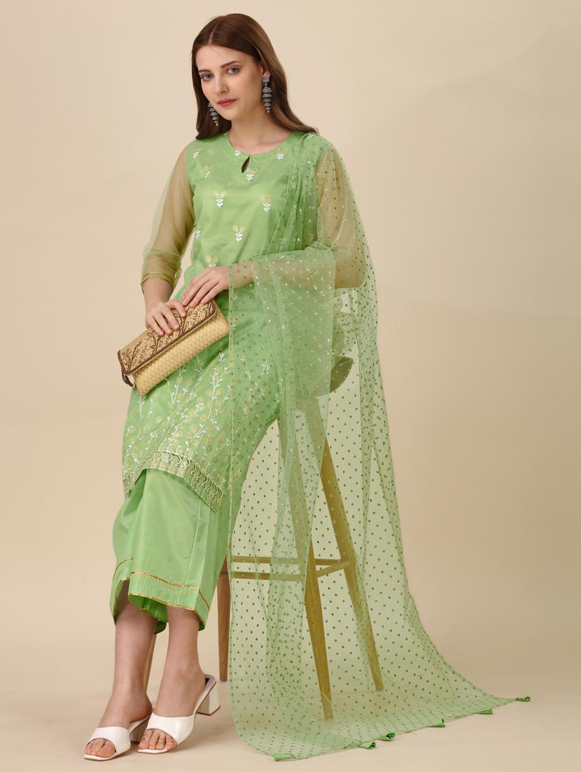 self design kurta palazzo set with dupatta - 20187210 - Standard Image - 3
