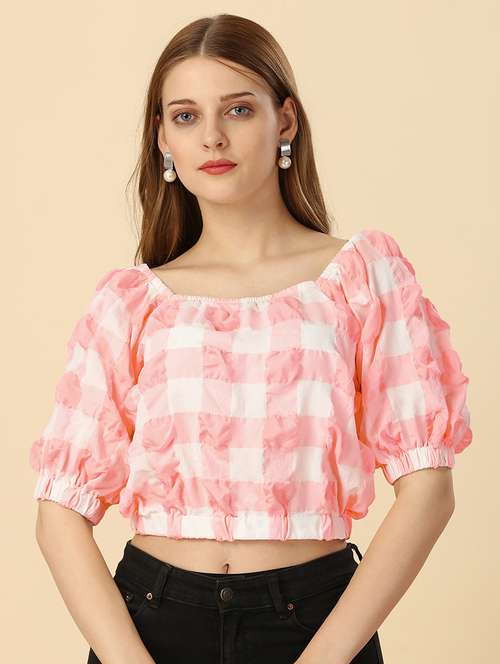 women's crop square neck top - 20187290 - Standard Image - 0