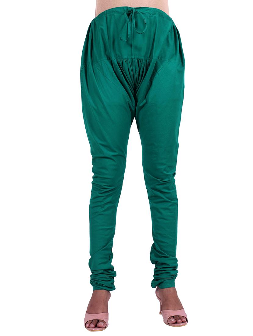green cotton churidar - 20187394 - Zoom Image - 0
