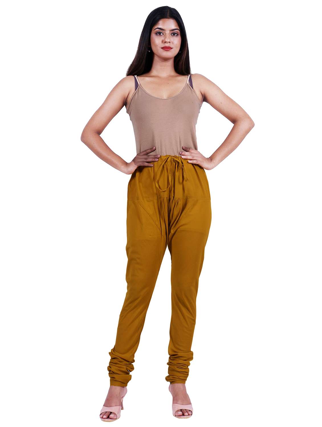 yellow cotton churidar  - 20187399 -  Standard Image - 3