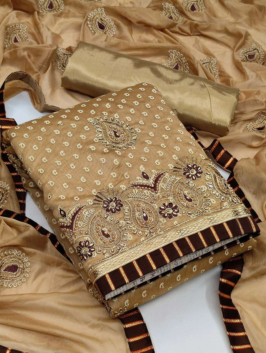 embroidered unstitched salwar suit set - 20187781 -  Standard Image - 3