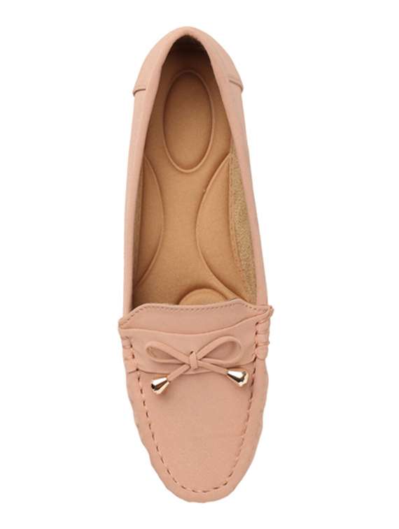 pink synthetic slip on loafers - 20187953 -  Standard Image - 3