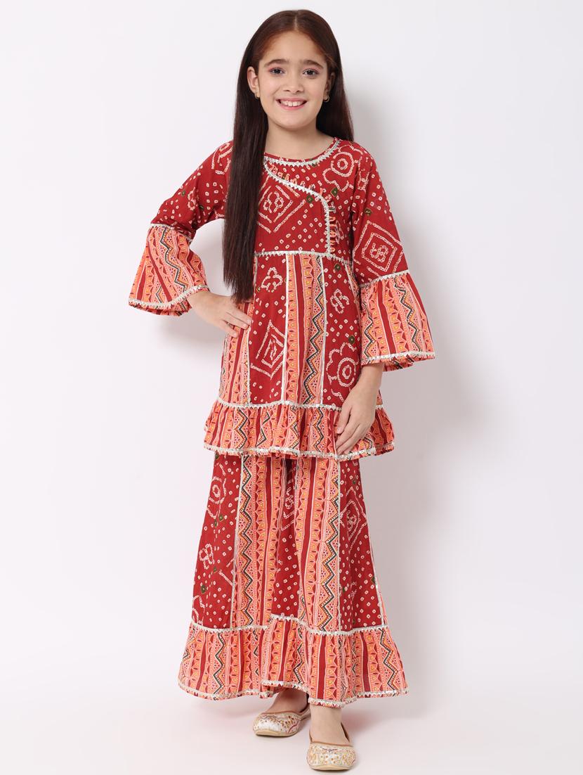 bandhani kurta sharara set