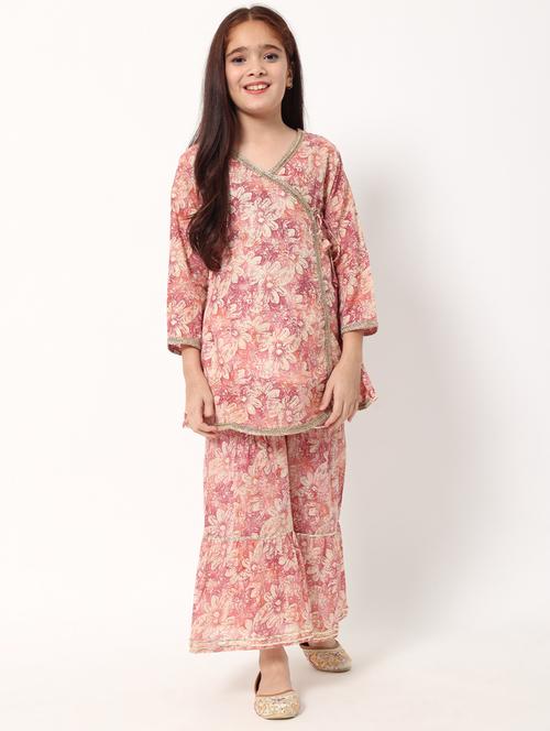 floral kurta sharara set - 20188065 - Standard Image - 0