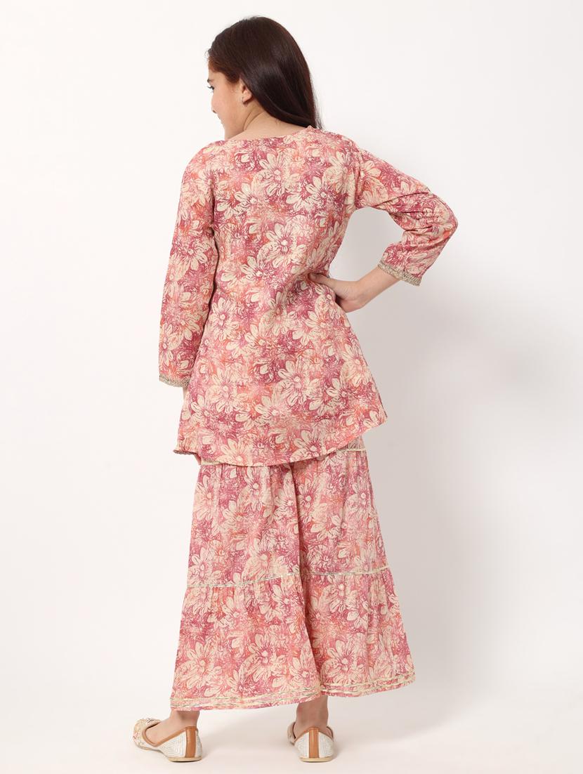 floral kurta sharara set - 20188065 - Standard Image - 3