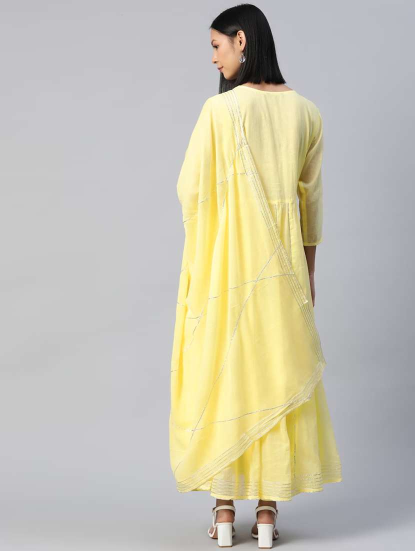 women solid kurta dupatta set - 20188122 -  Standard Image - 3