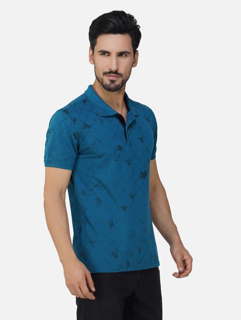polo neck printed polo t-shirt
