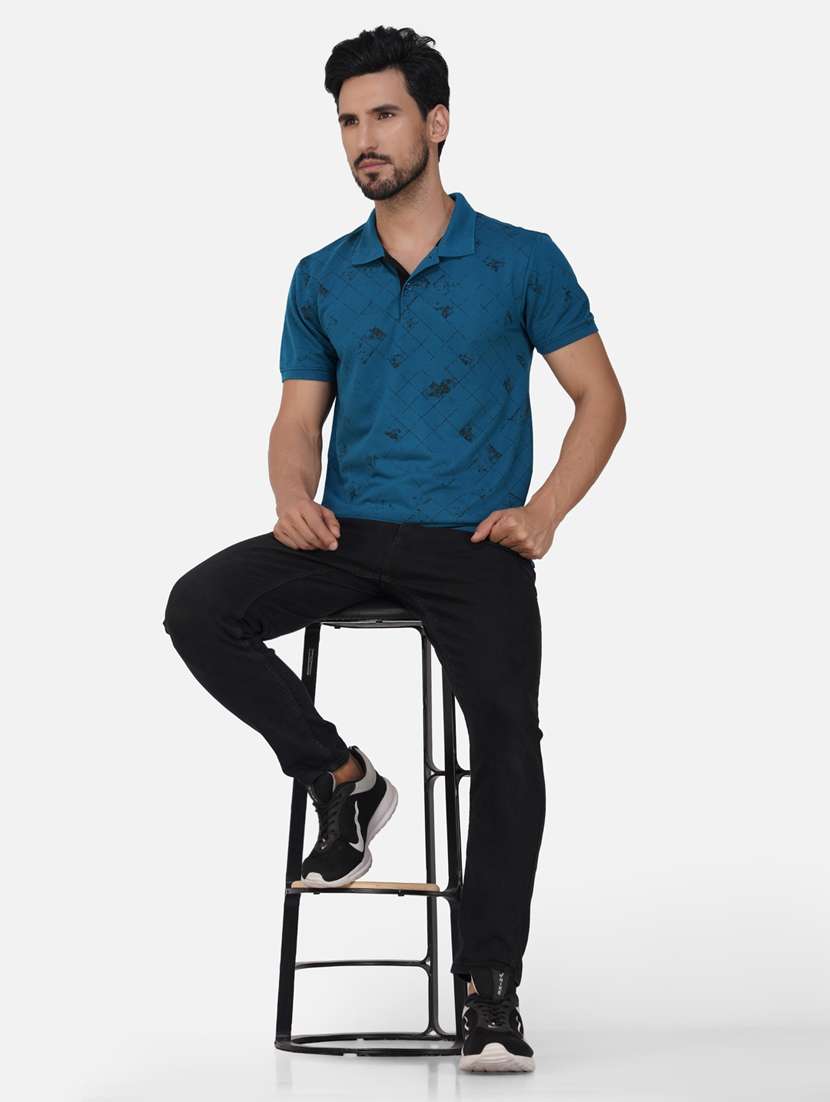 polo neck printed polo t-shirt - 20188356 -  Standard Image - 3