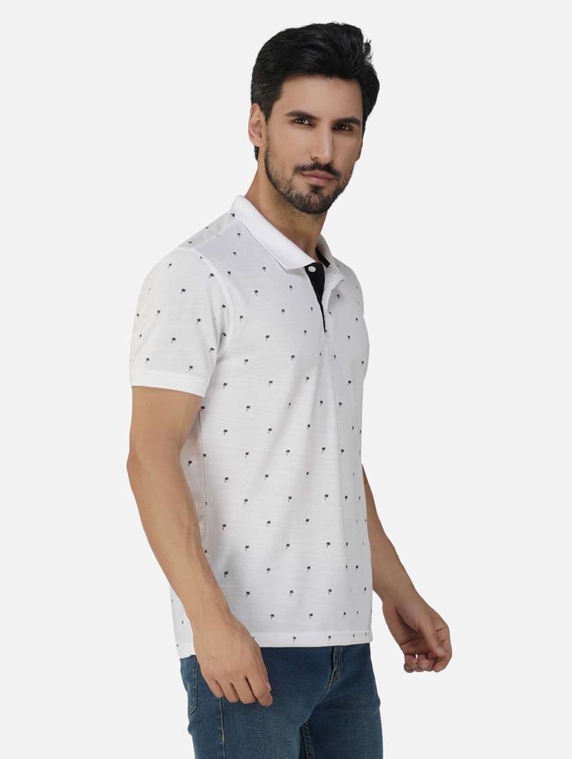 polo neck printed polo t-shirt