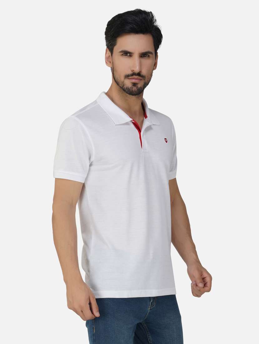 men solids polo neck t-shirts