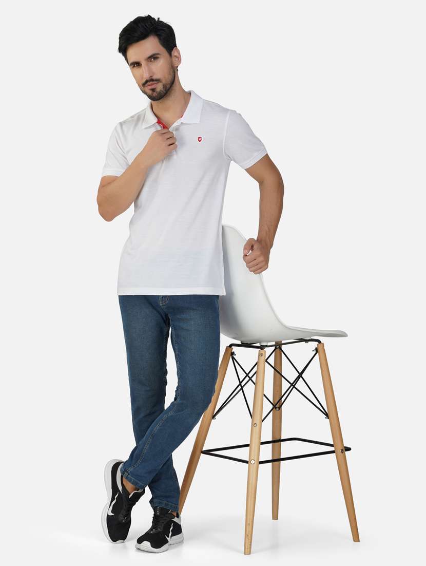 men solids polo neck t-shirts - 20188370 -  Standard Image - 3
