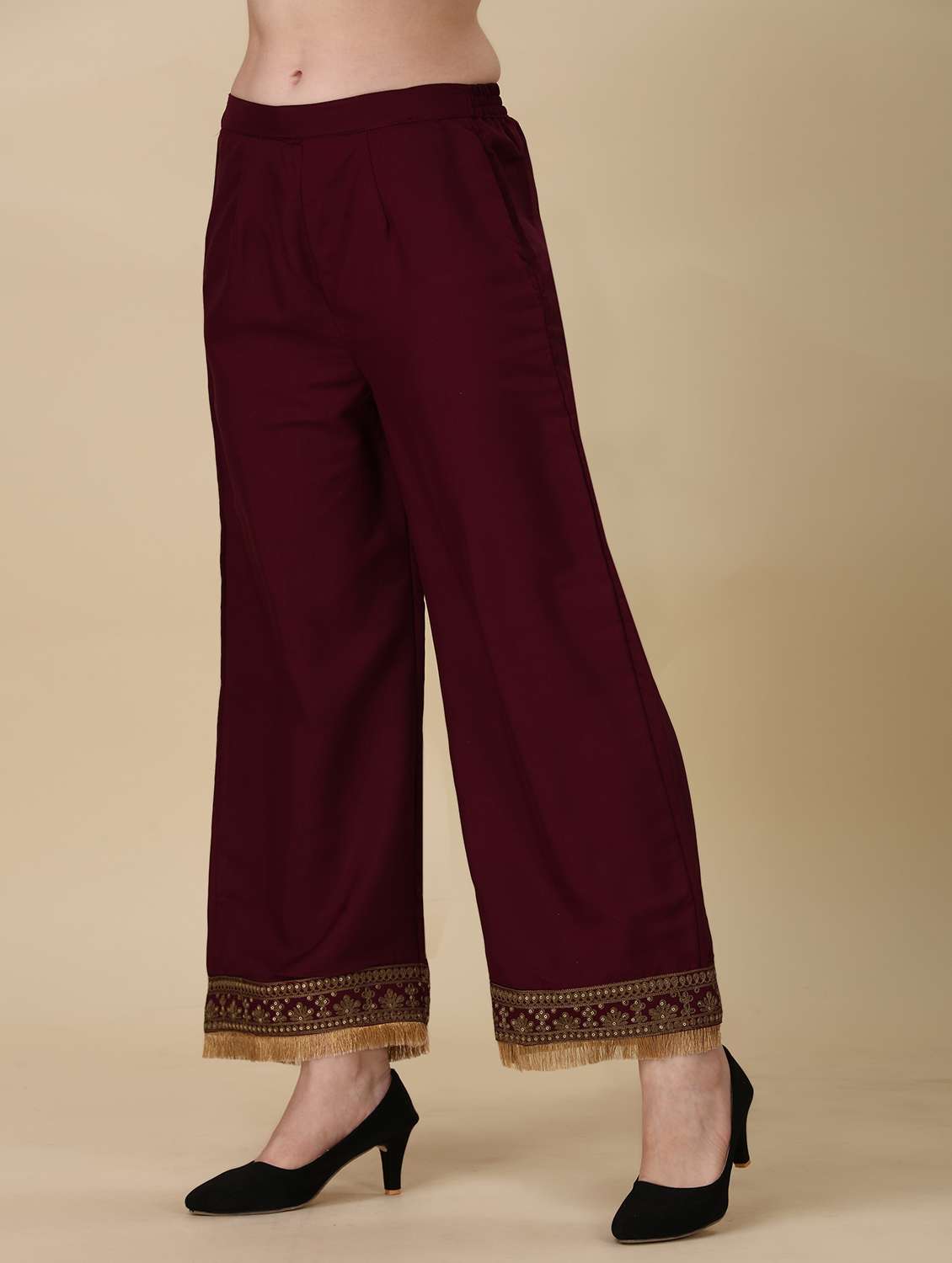 embroidered kurta palazzo set with dupatta   - 20188724 -  Standard Image - 3