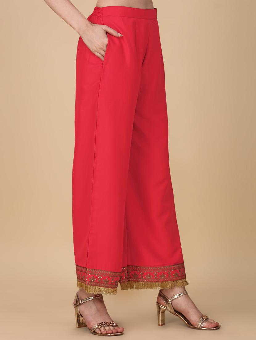 pink colored kurta palazzo set - 20188730 - Standard Image - 5