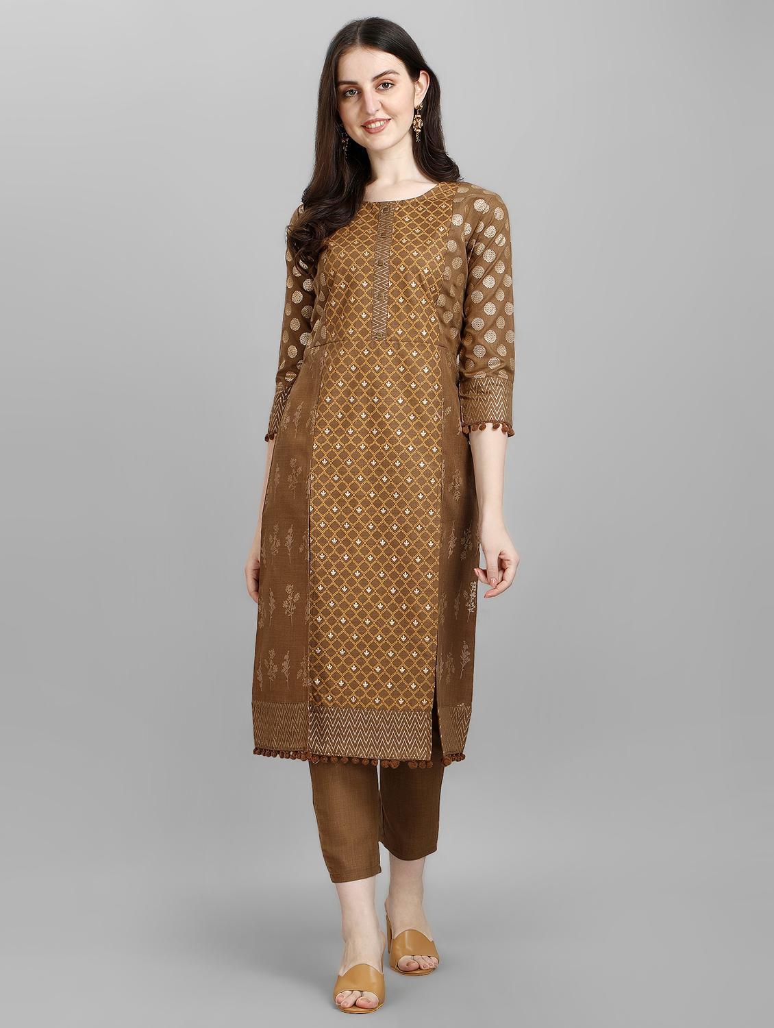 printed kurta pant set with dupatta - 20188747 - Zoom Image - 0
