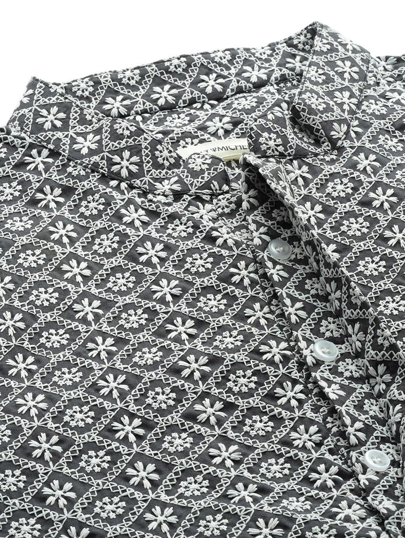 men's embroidered cotton kurta - 20189246 - Standard Image - 3
