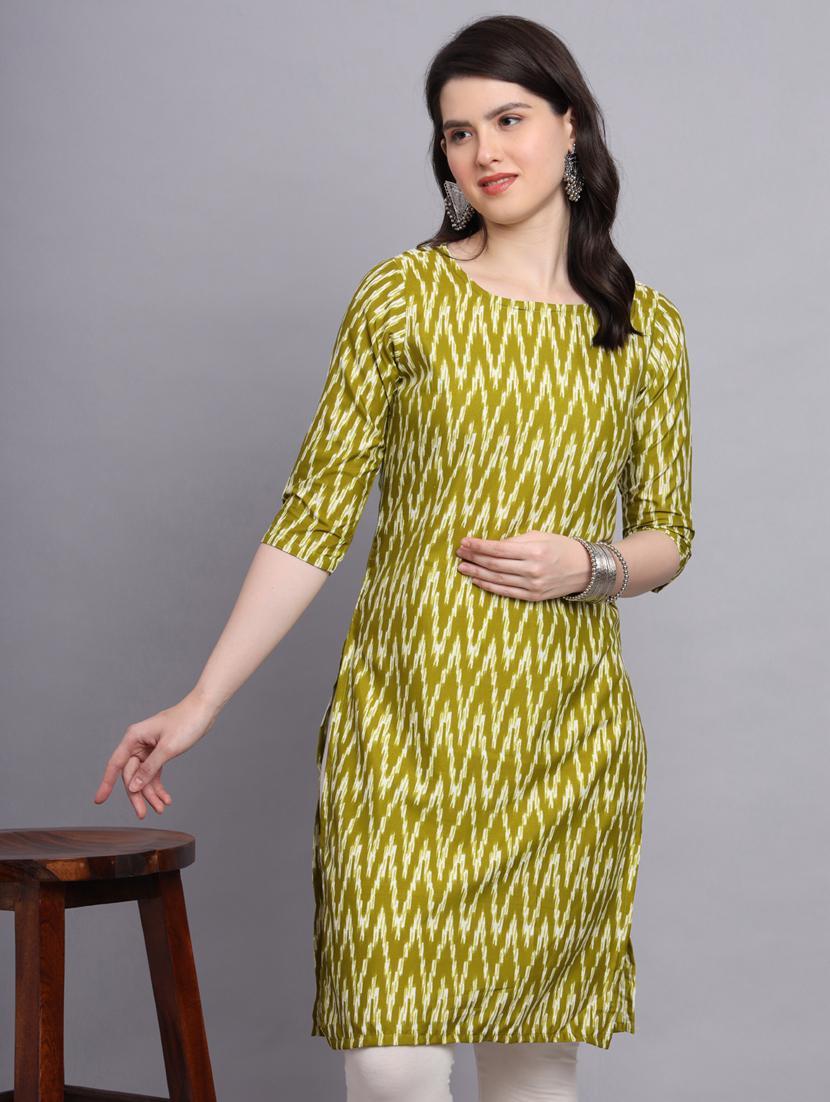chevron printed straight kurti - 20189282 - Standard Image - 5