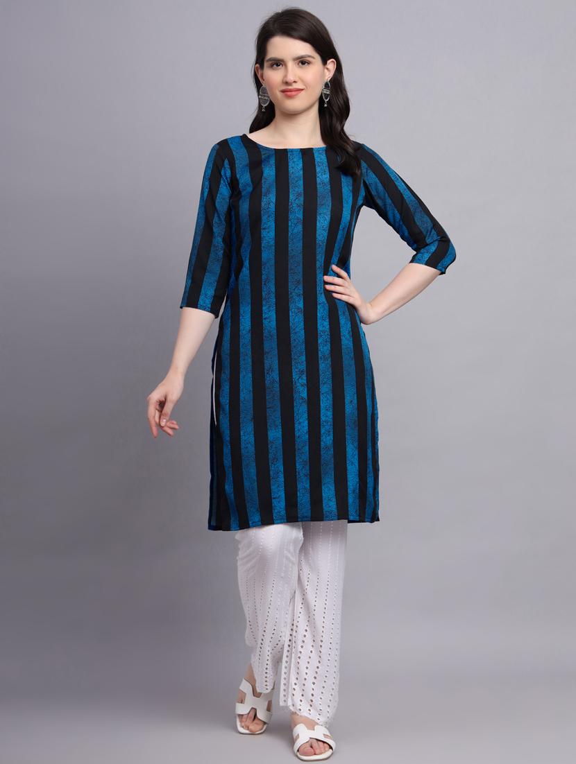stripes printed straight kurti  - 20189284 -  Zoom Image - 0