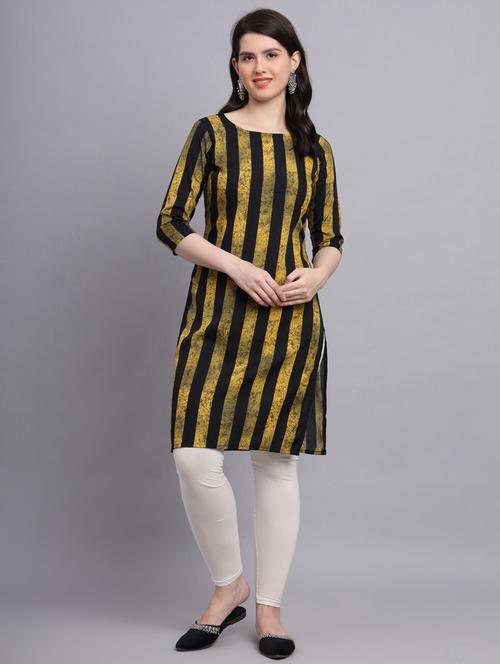 stripes printed straight kurti  - 20189285 -  Standard Image - 0