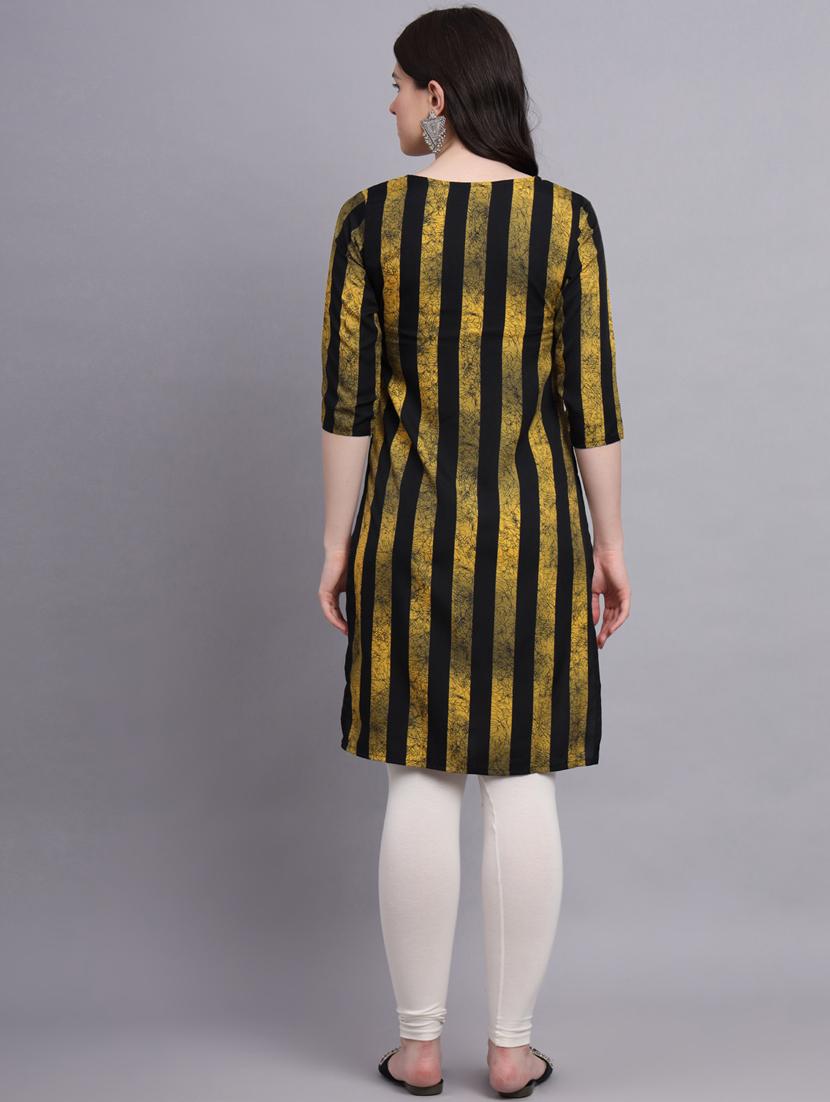 stripes printed straight kurti - 20189285 - Standard Image - 3