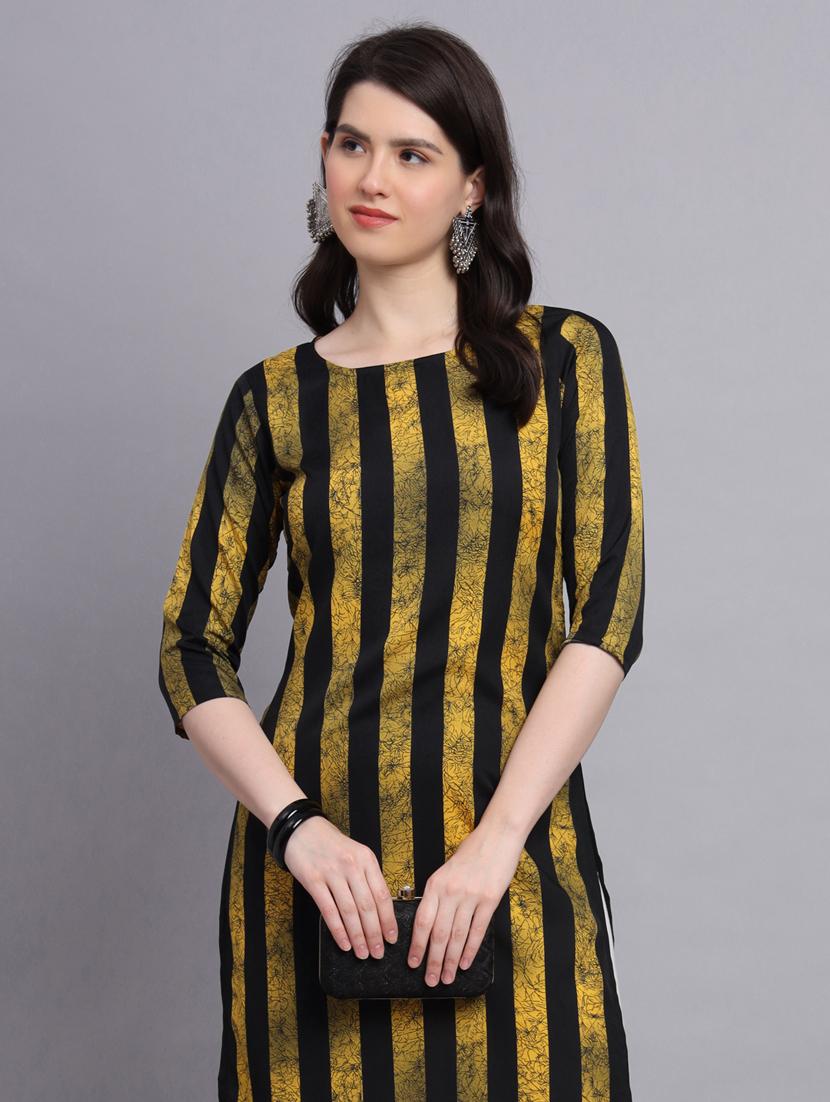 stripes printed straight kurti - 20189285 - Standard Image - 5