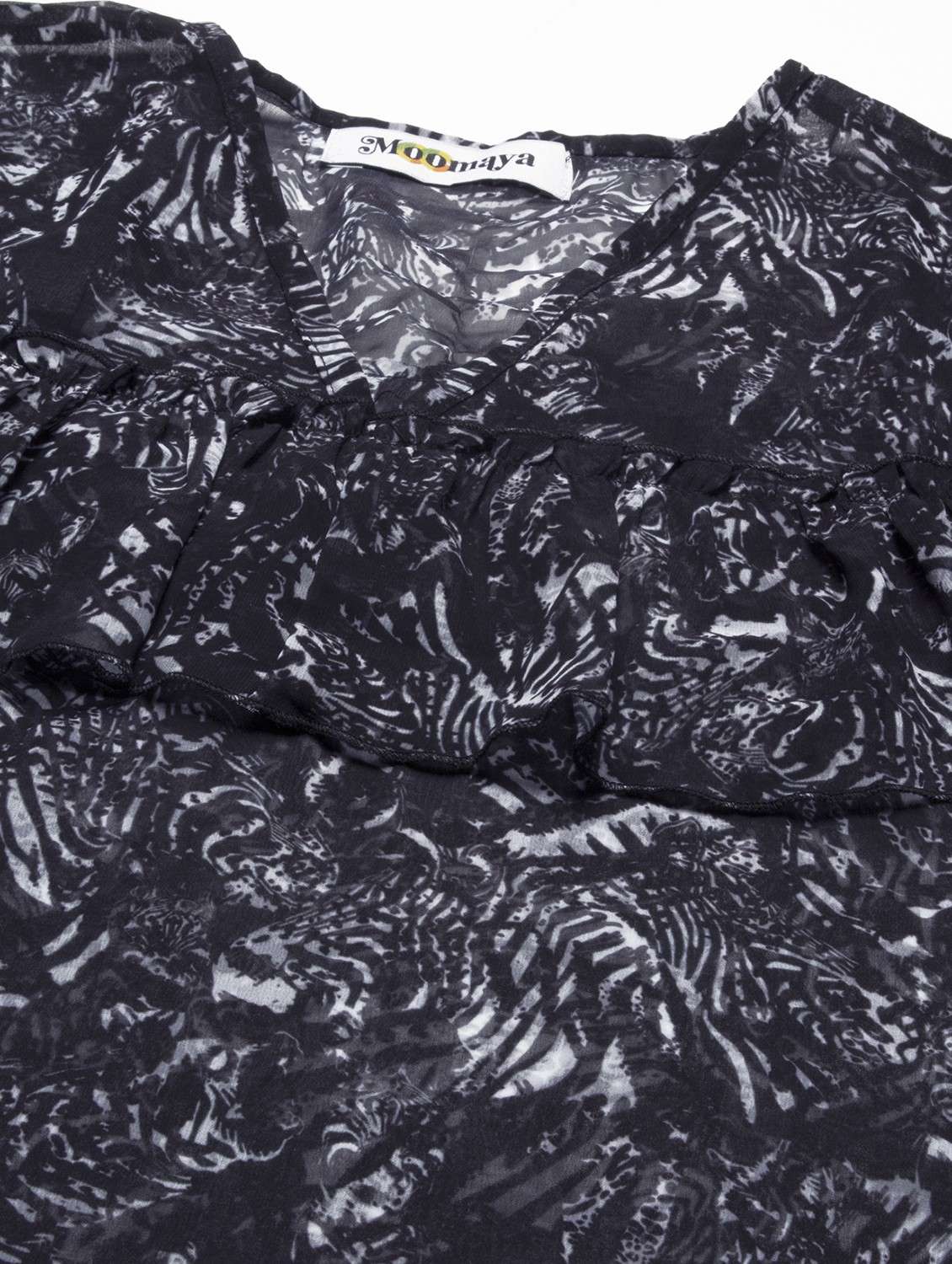 women's ruffle v neck top - 20189301 -  Standard Image - 5