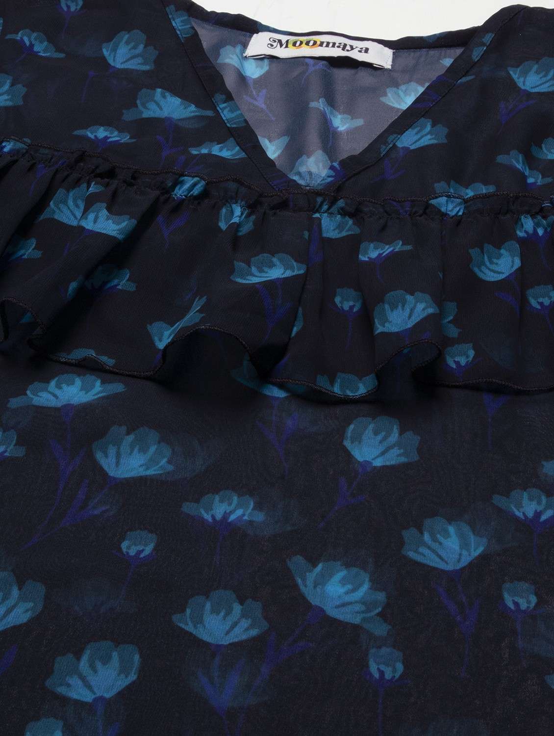 women's ruffle v neck top - 20189303 -  Standard Image - 5