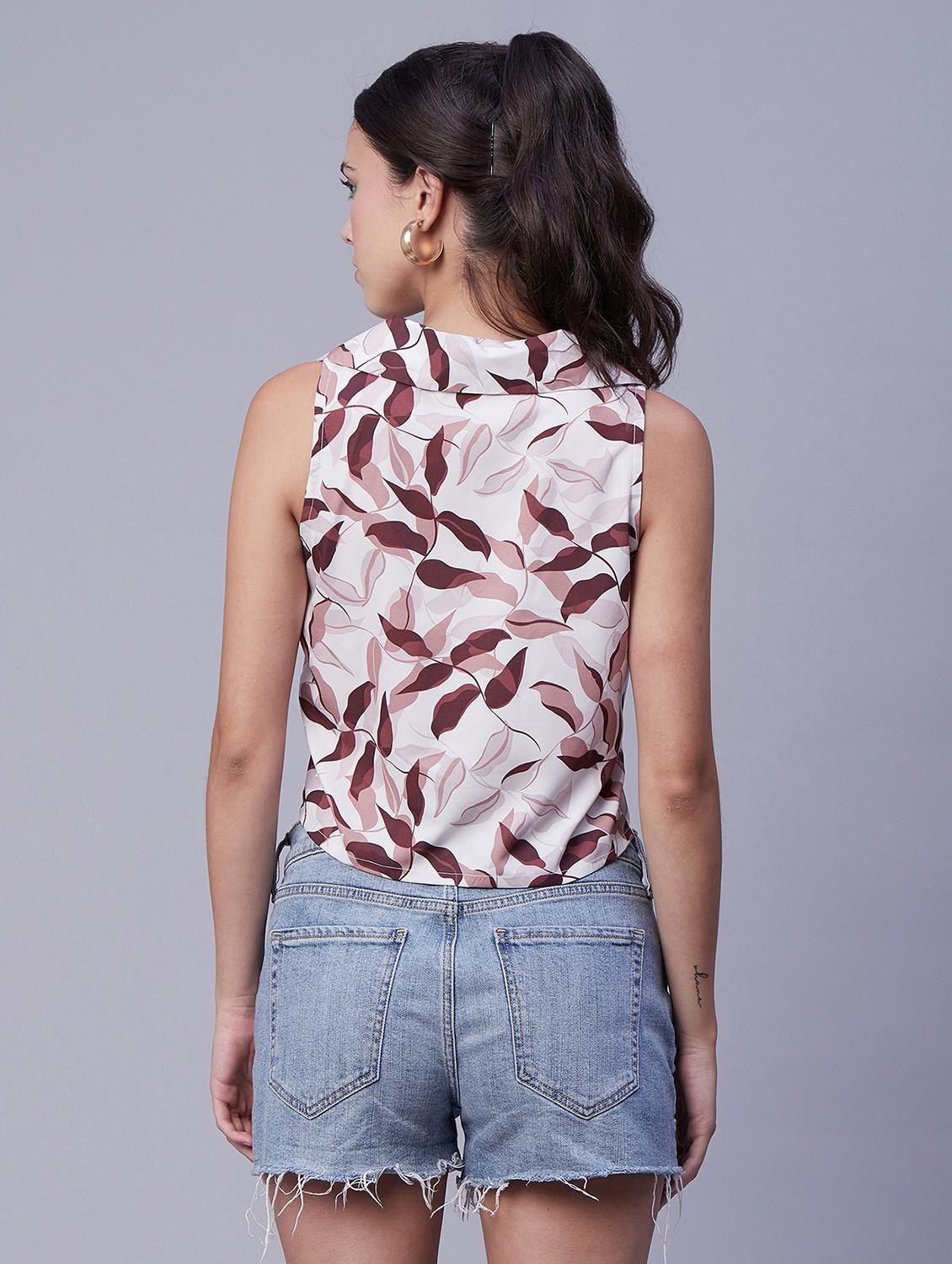 women's crop collared top - 20189305 - Standard Image - 3