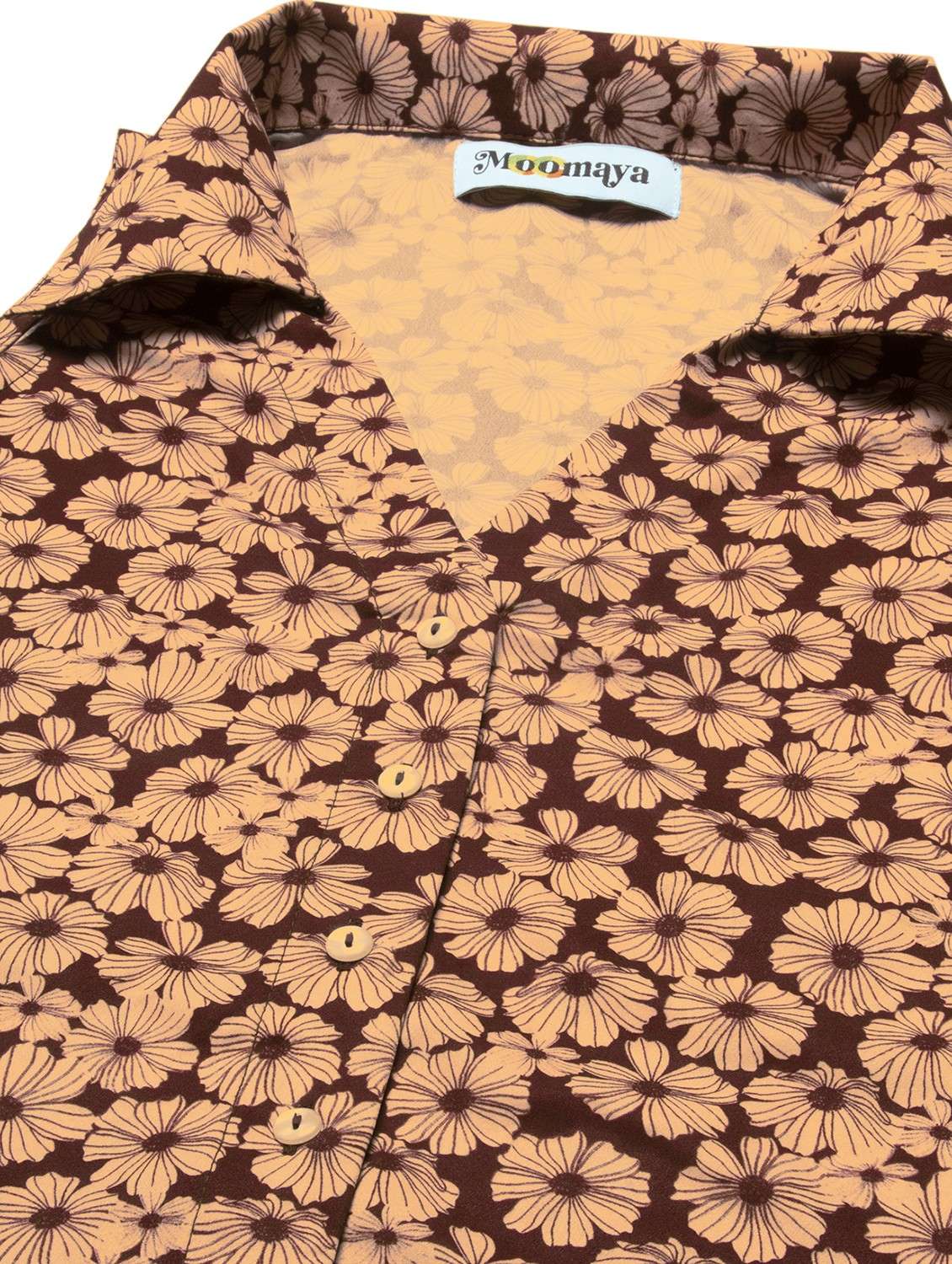 beige florals printed v neck regular top - 20189309 -  Standard Image - 5