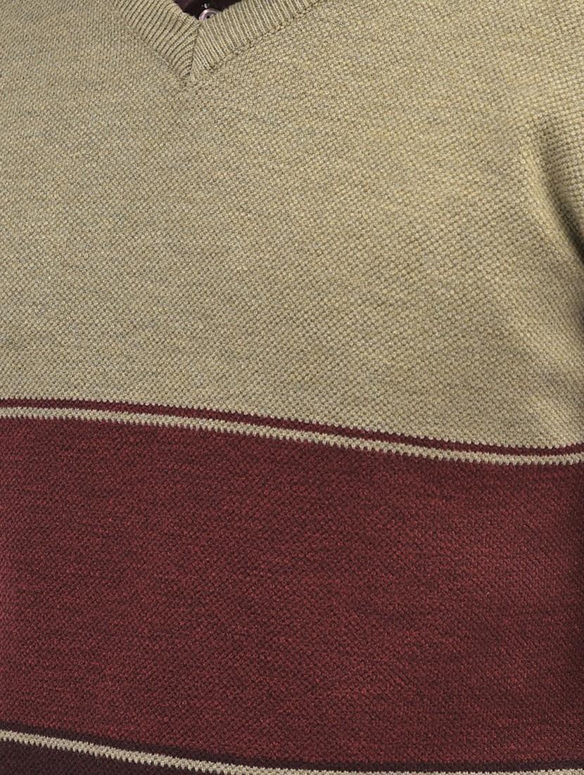 men color block v-neck pullovers - 20189634 - Standard Image - 5
