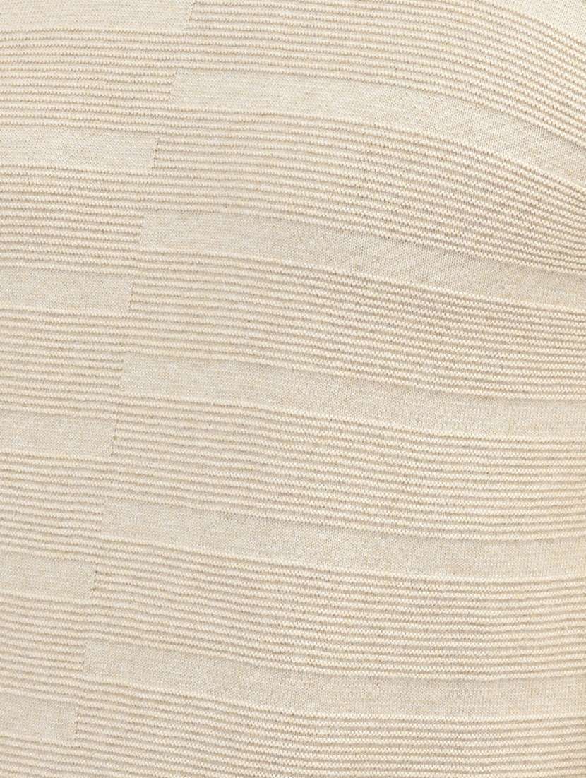 beige stripes round neck pullovers - 20189639 -  Standard Image - 5