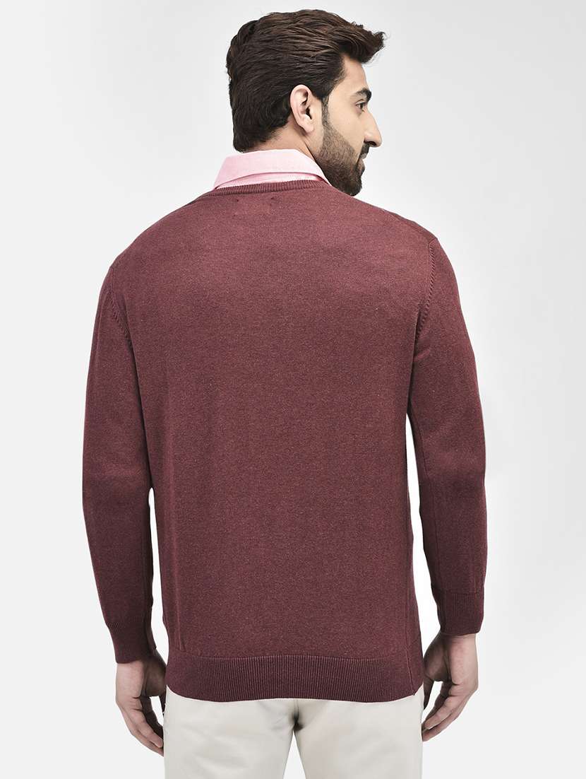 men solids round neck pullovers - 20189642 -  Standard Image - 3