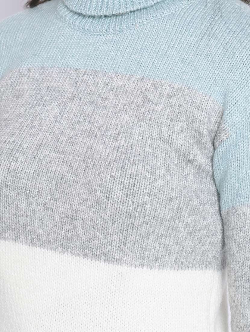 turtle neck color blocked pullover - 20189859 - Standard Image - 5